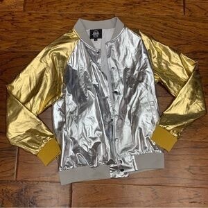 Jogal style men’s metallic full zip jacket